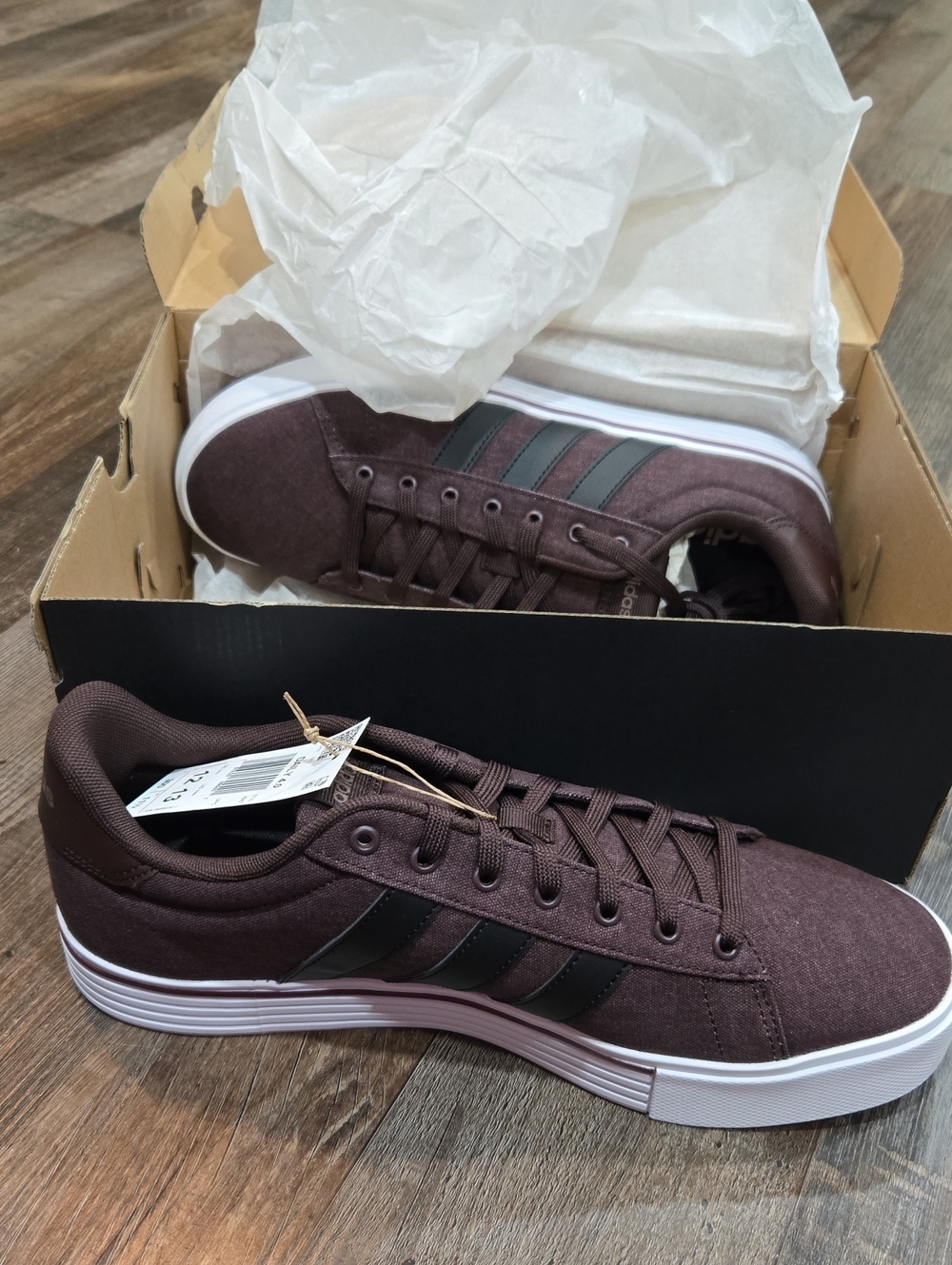 adidas Men's Brown Canvas Sneakers with Black Stripes